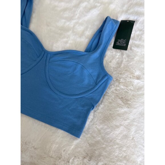 Wild Fable Bra Bralette Size Medium Blue Unlined Wireless Cropped Top Style NWT - Picture 3 of 4